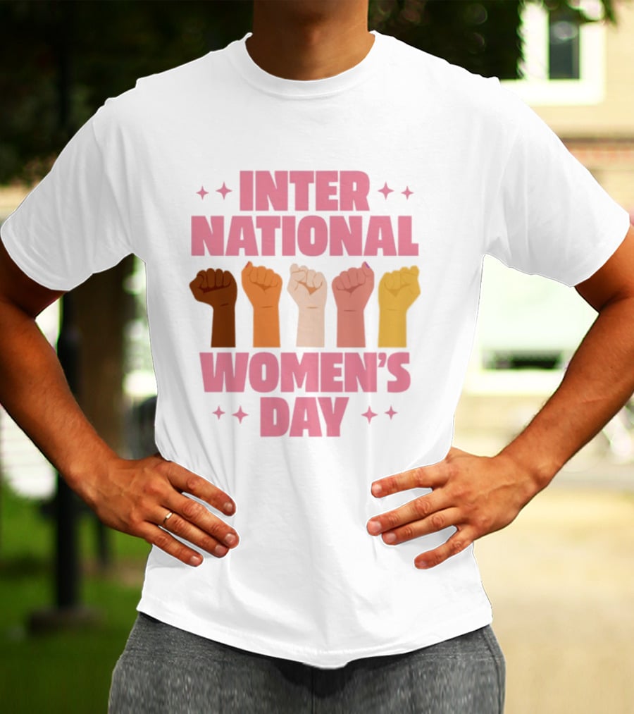 International Women's Day Raised Fists Empowerment Unity Celebration T-Shirt