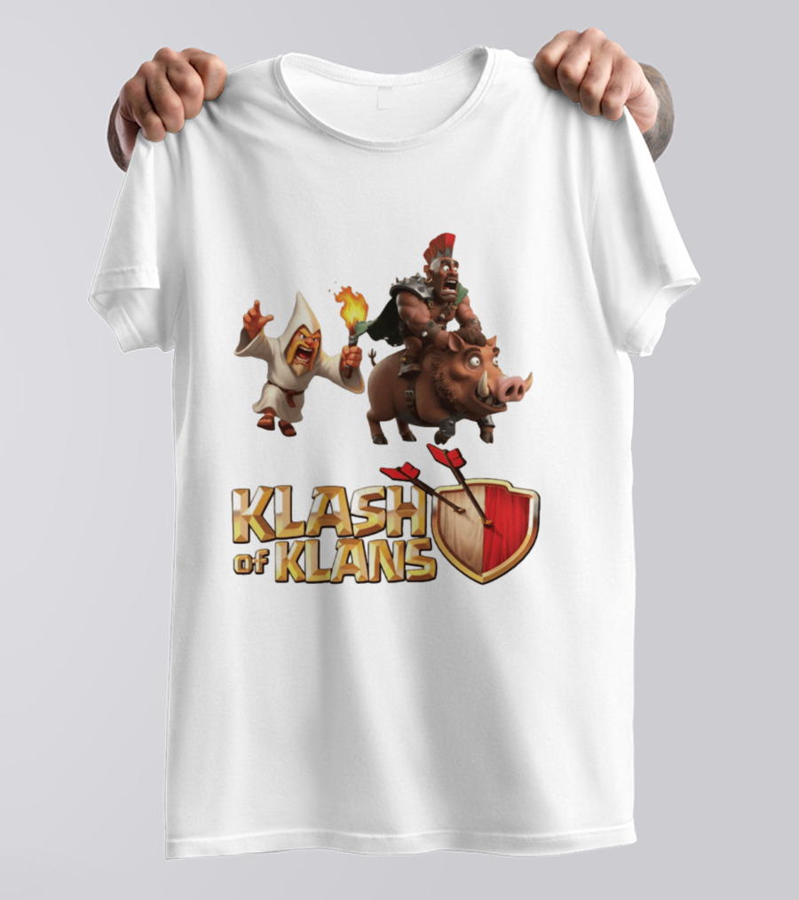 Klash Of Klans Characters With Wizard And Hog Rider T-Shirt
