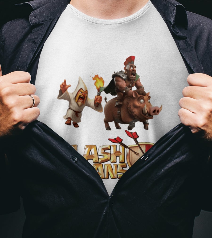 Klash Of Klans Characters With Wizard And Hog Rider T-Shirt