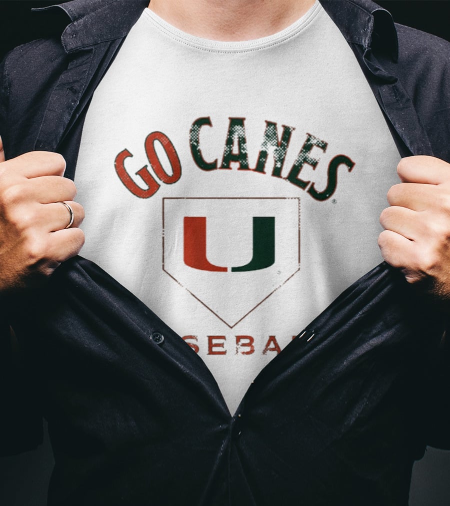 Miami Hurricanes Go Canes Baseball U T-Shirt
