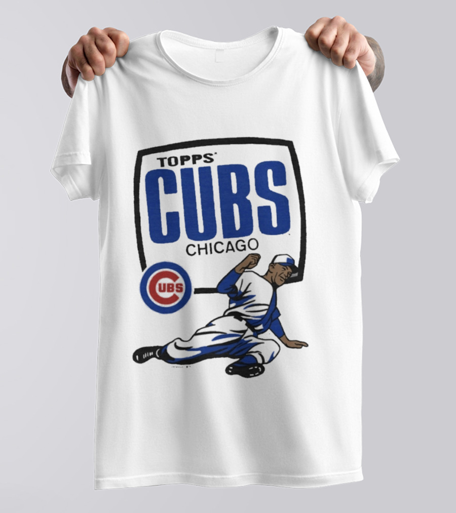 Topps CUBS Chicago Vintage Baseball Player MLB Collab T-Shirt
