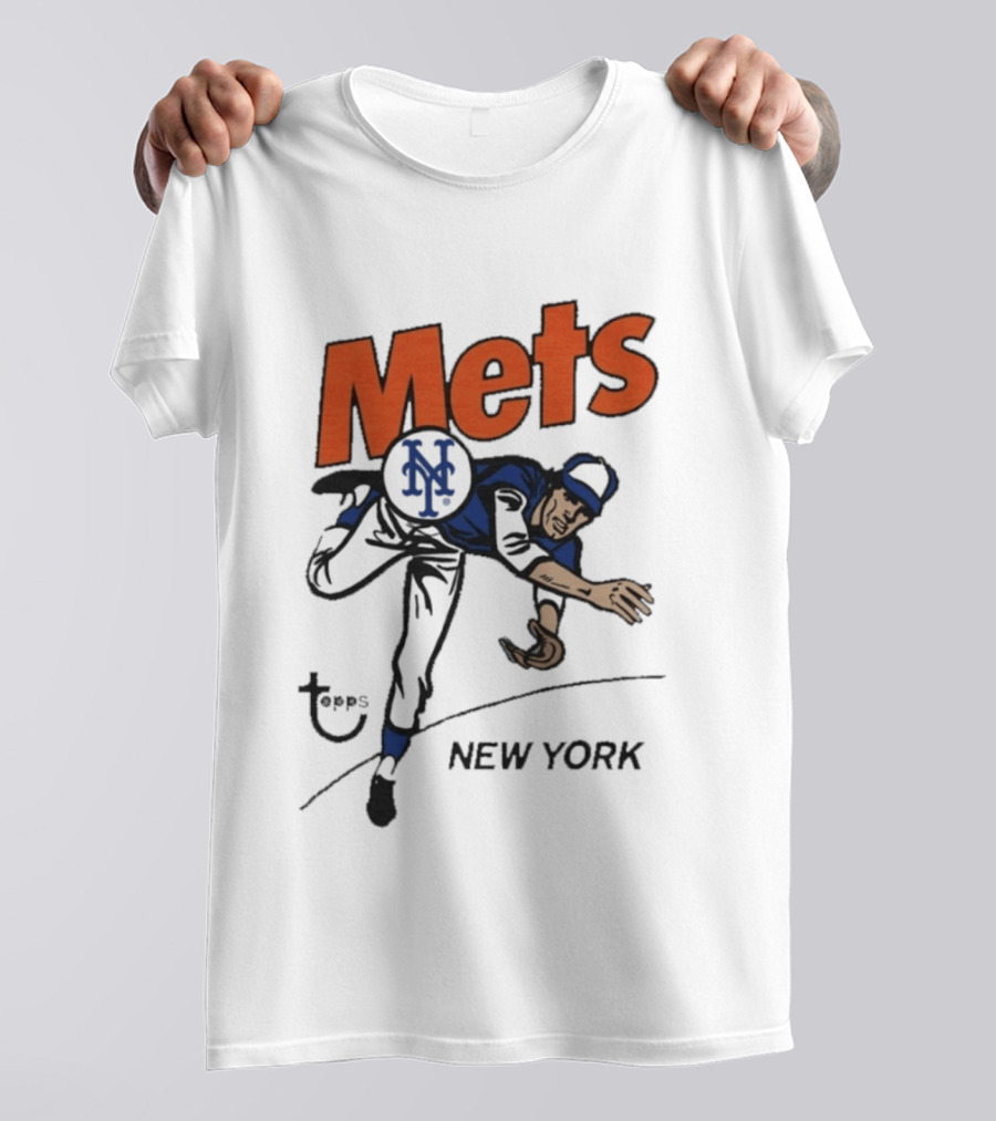 MLB Topps New York Mets Cartoon Raglan T-Shirt