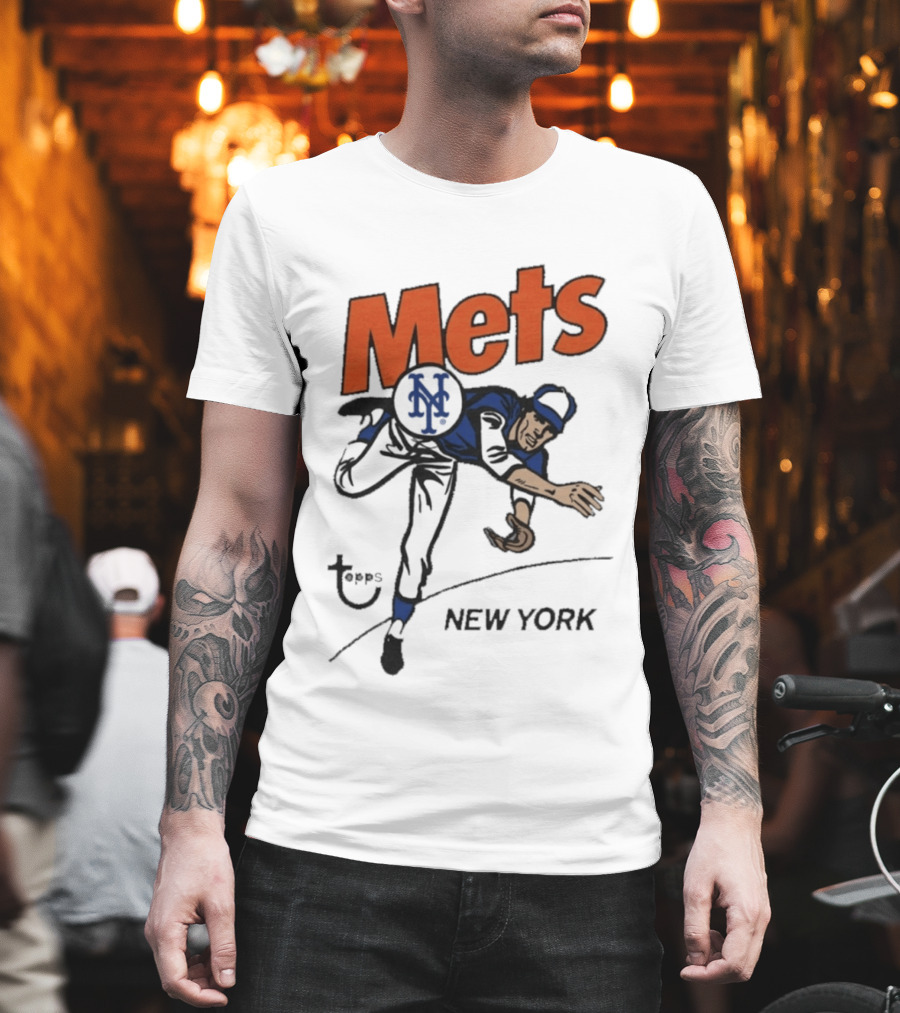 MLB Topps New York Mets Cartoon Raglan T-Shirt