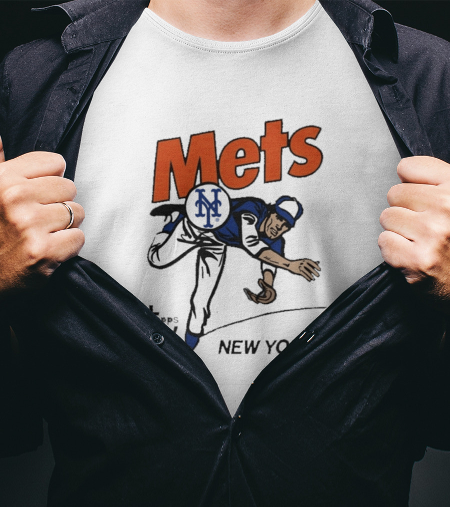 MLB Topps New York Mets Cartoon Raglan T-Shirt