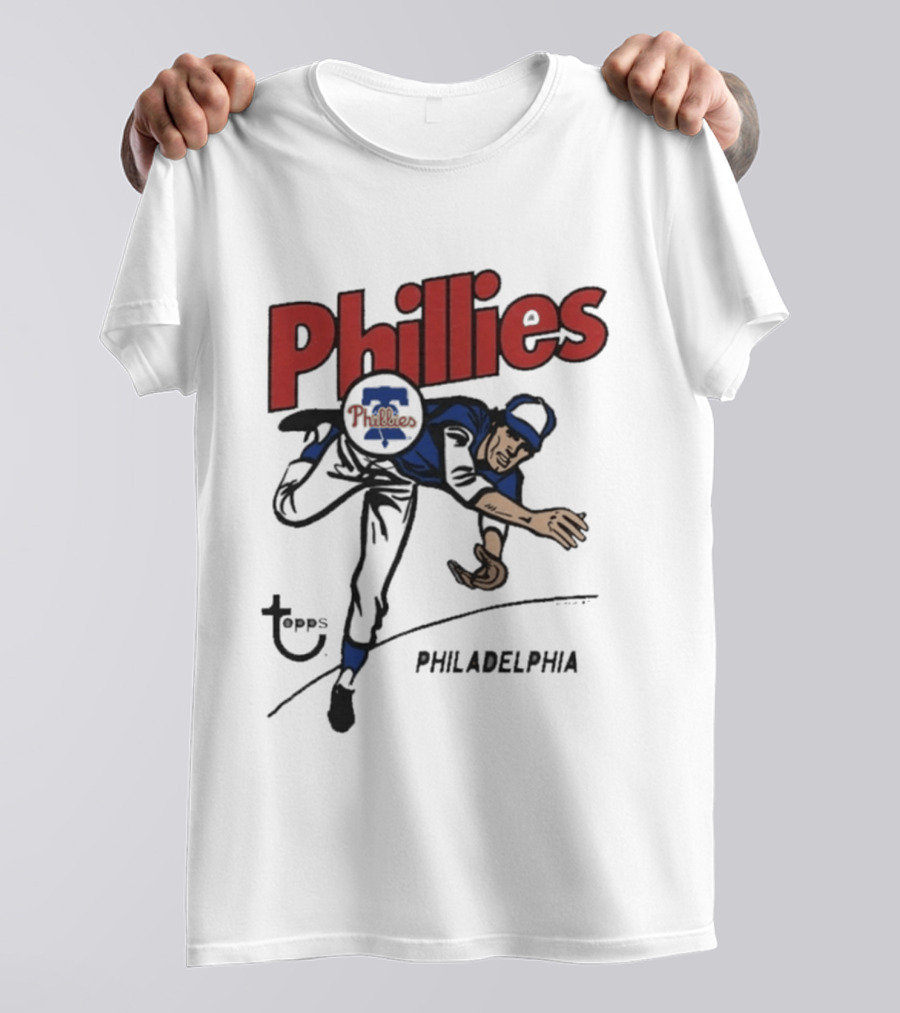 Philadelphia Phillies Topps Raglan MLB Cartoon T-Shirt