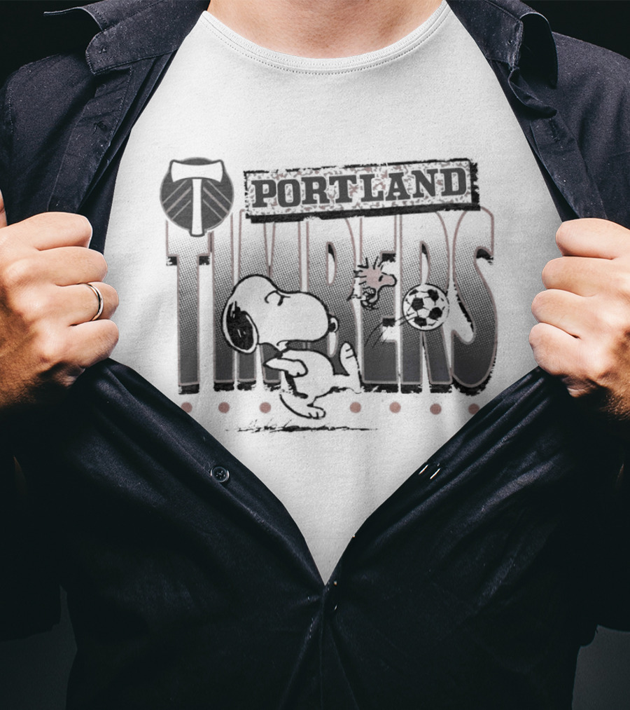 Peanuts Snoopy Portland Timbers Soccer Collaboration T-Shirt