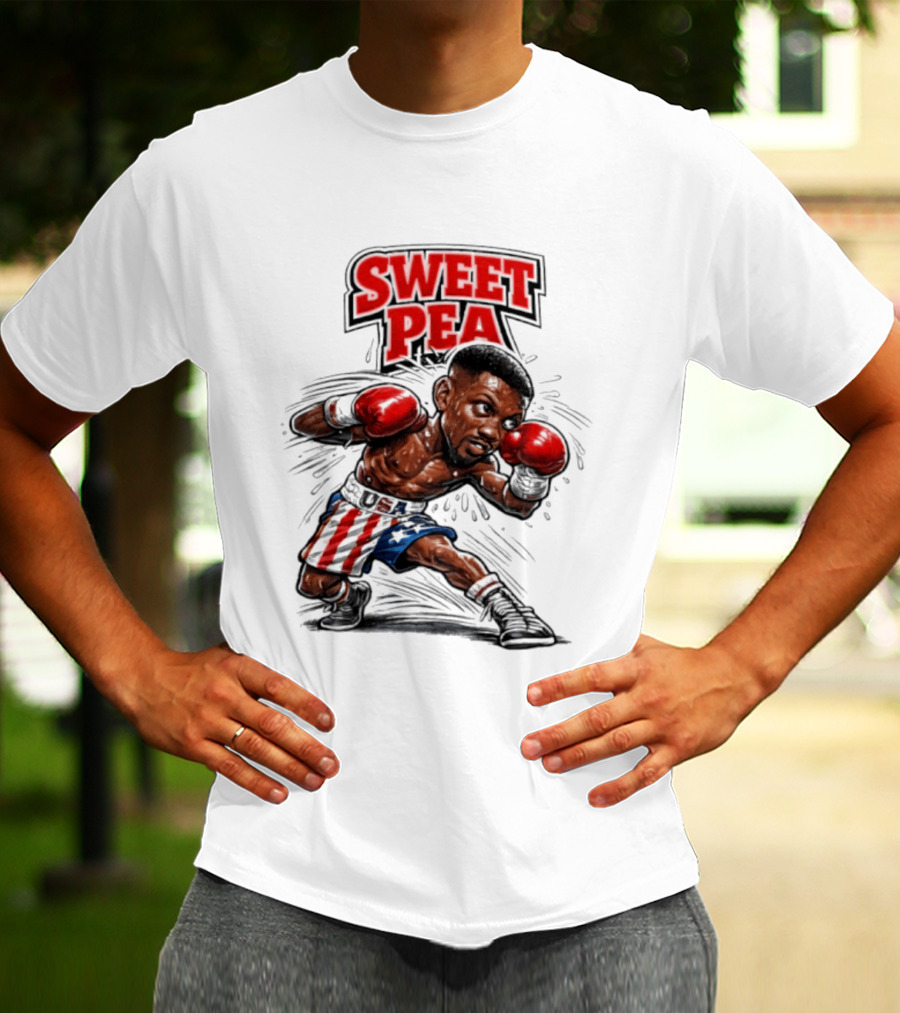 Sweet Pea Pernell Whitaker Boxing Caricature USA Flag Shorts T-Shirt