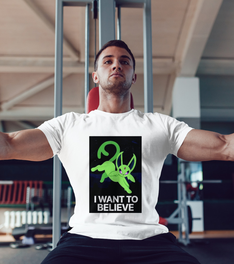 Shiny Espeon I Want To Believe Paranormal T-Shirt
