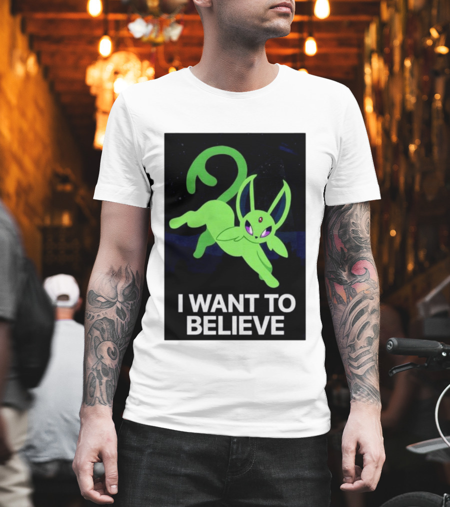 Shiny Espeon I Want To Believe Paranormal T-Shirt