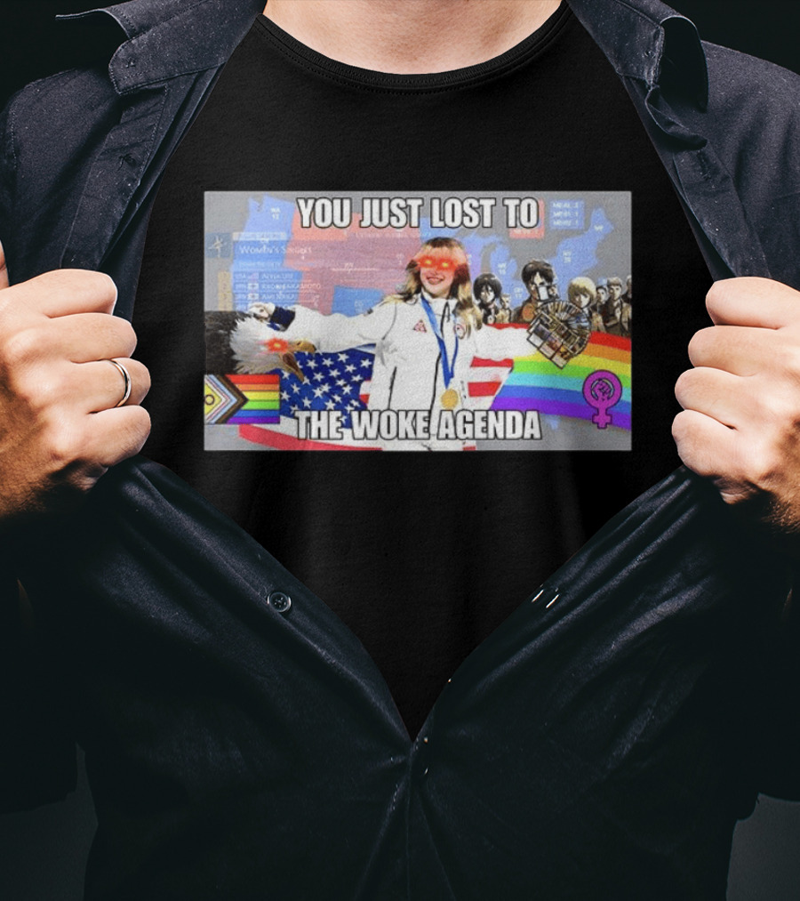 You Just Lost To The Woke Agenda Alysa Liu Rainbow Flag Anime Character Feminist T-Shirt