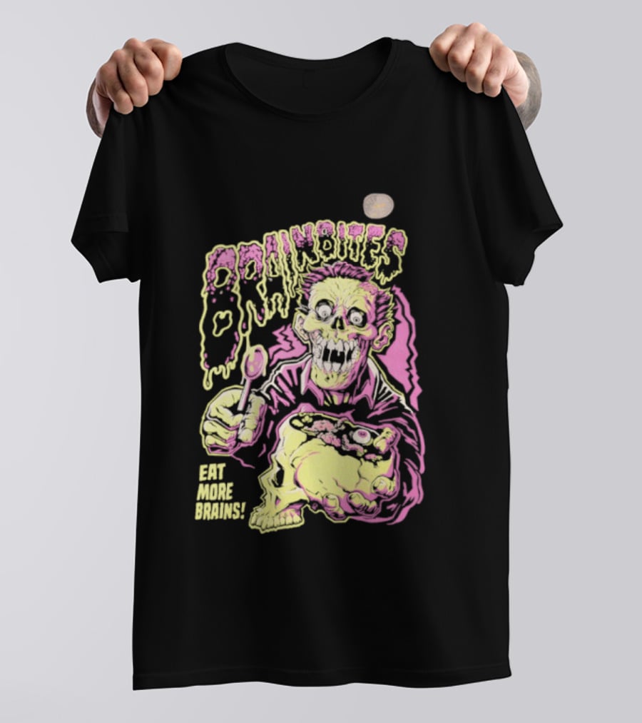 Brainbites Eat More Brains Horror Zombie Eating T-Shirt