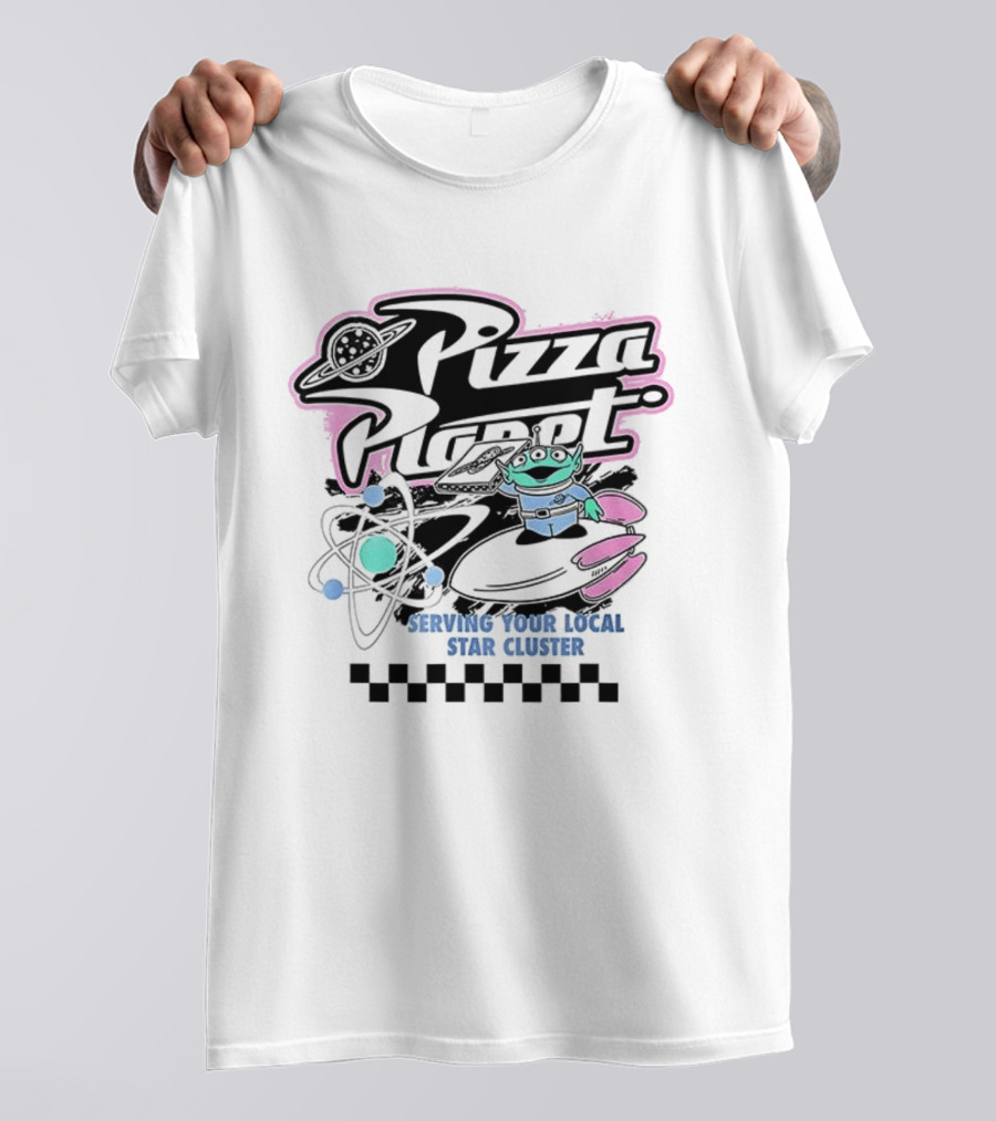 Pizza Planet Toy Story Serving Your Local Star Cluster Alien Spaceship T-Shirt