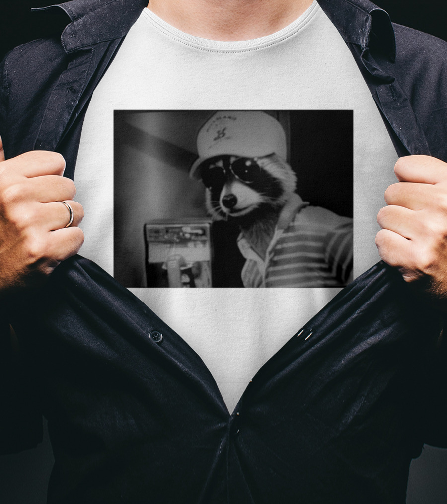 Rascal Plauche Raccoon With Hat And Sunglasses T-Shirt