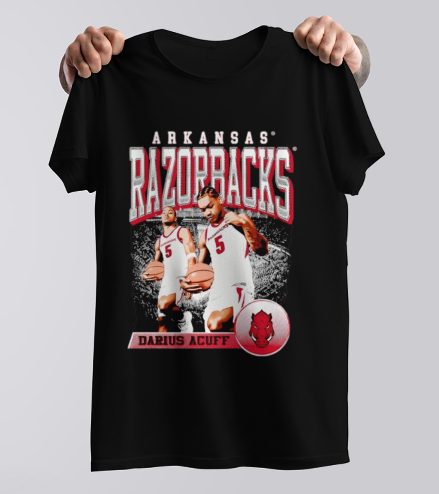 Arkansas Razorbacks Basketball Darius Acuff 5 T-Shirt