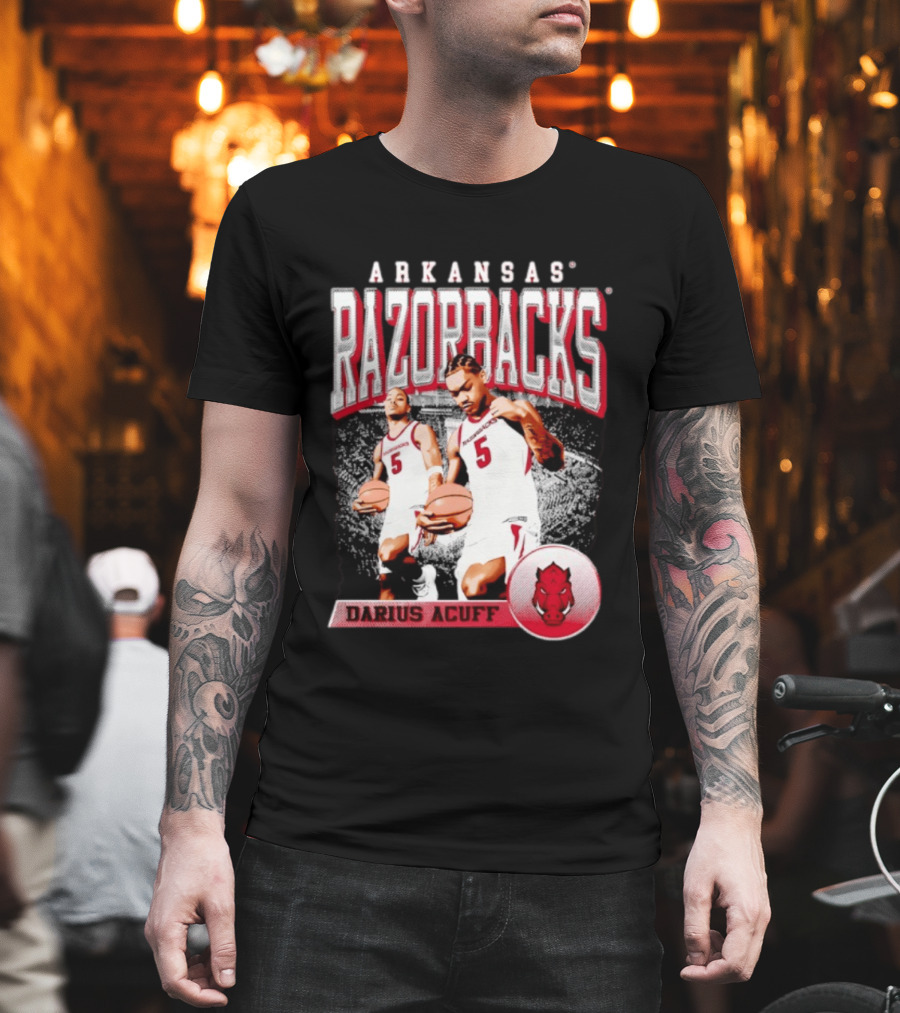 Arkansas Razorbacks Basketball Darius Acuff 5 T-Shirt
