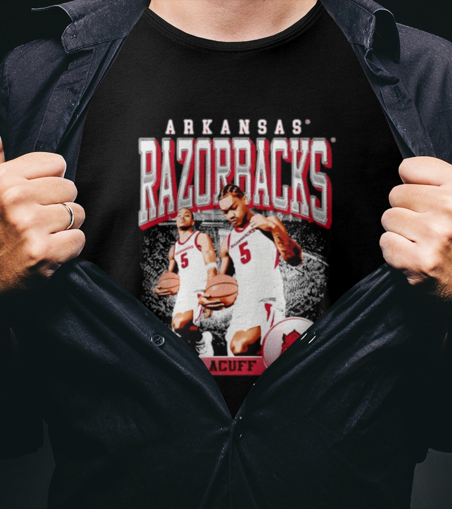 Arkansas Razorbacks Basketball Darius Acuff 5 T-Shirt