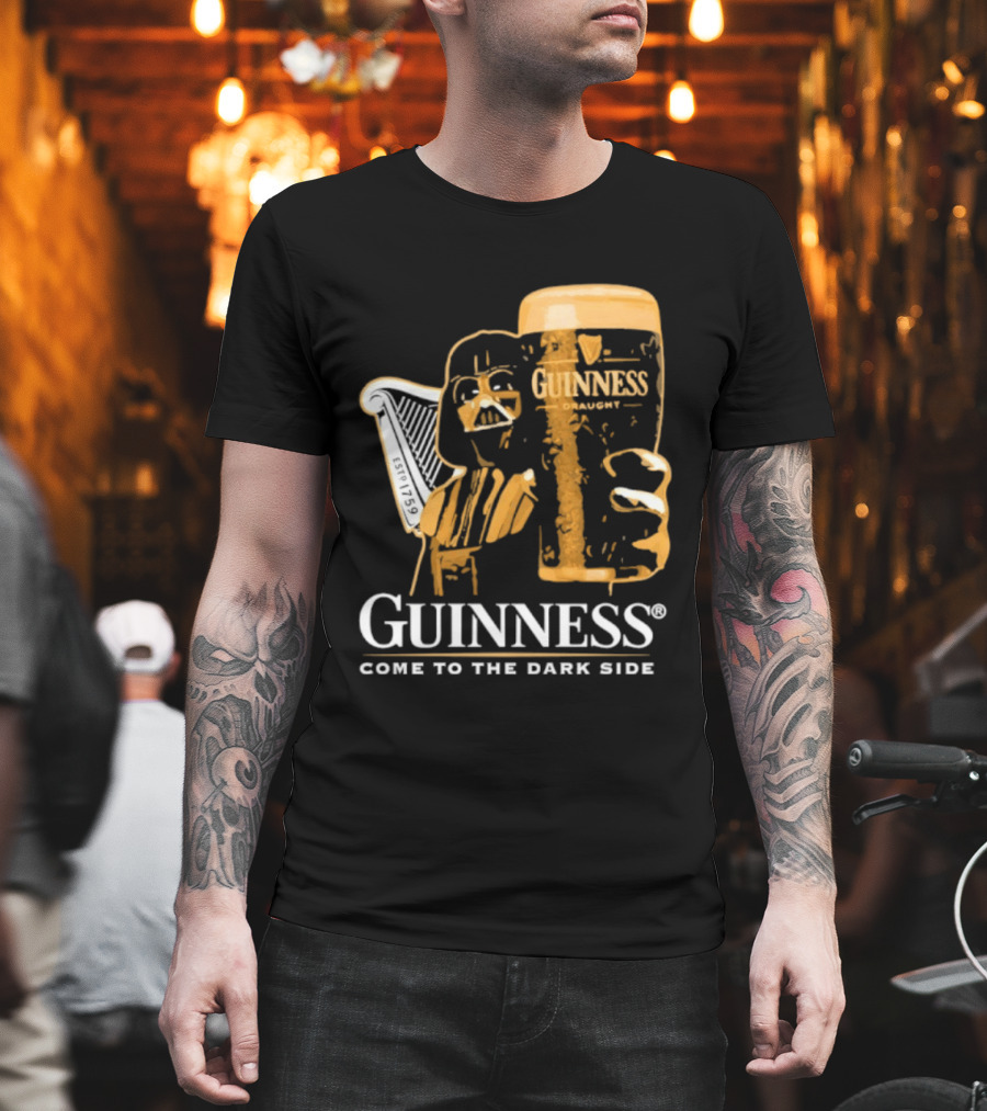 Guinness Darth Vader Come To The Dark Side Star Wars Beer Glass T-Shirt