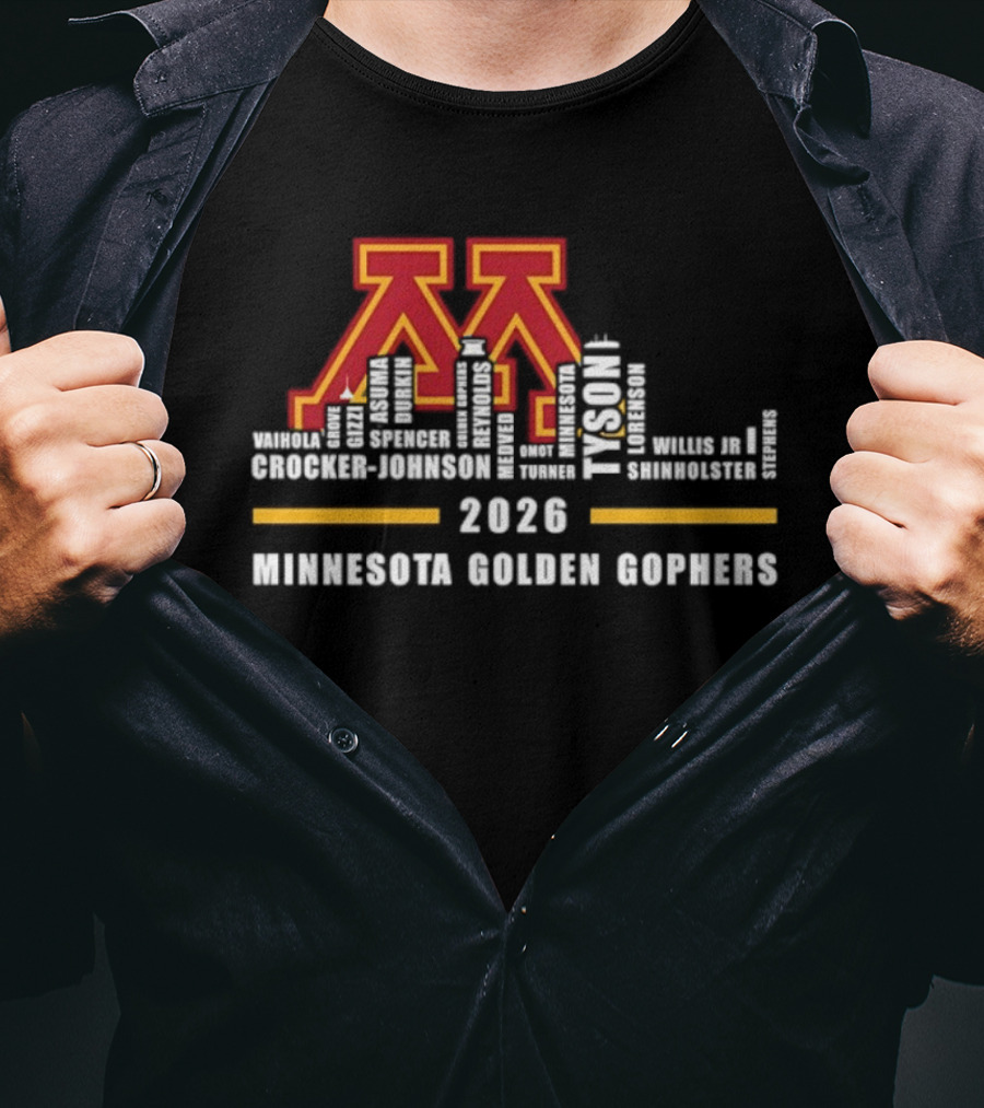 Minnesota Golden Gophers 2026 Legends All Names T-Shirt