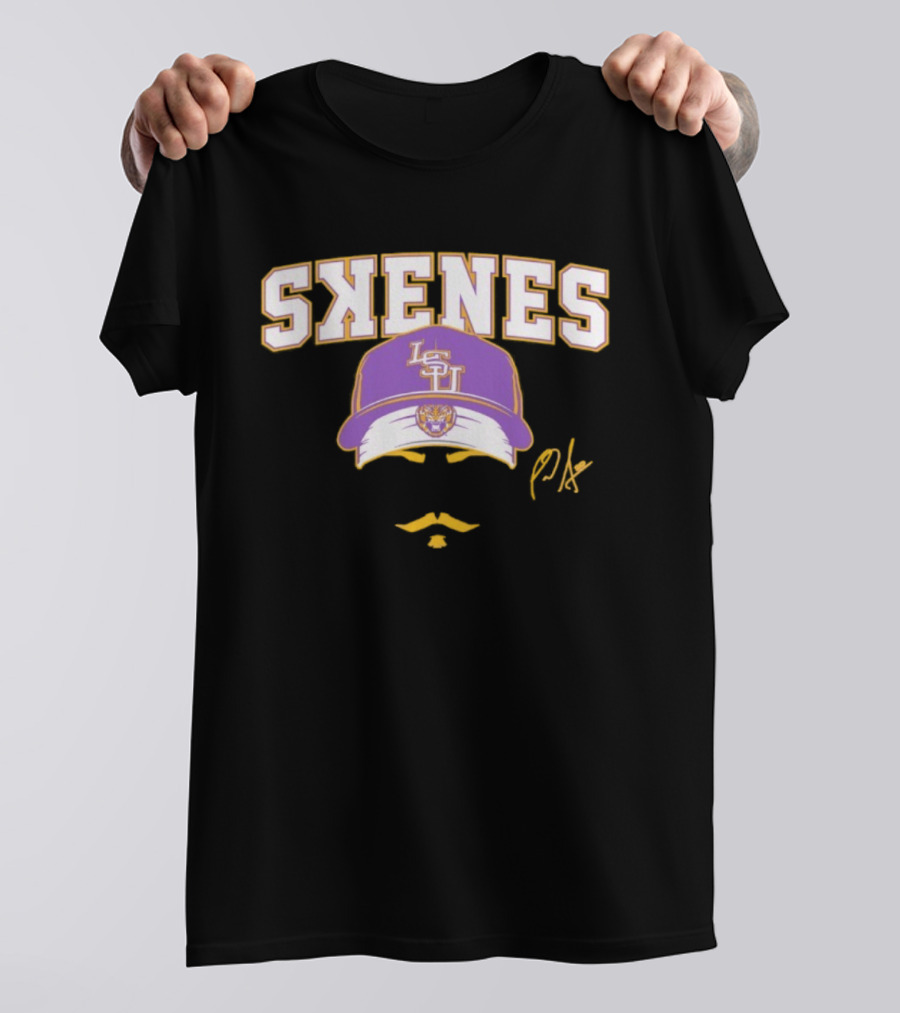 Paul Skenes LSU Tigers Baseball Skenes Stache Pro T-Shirt
