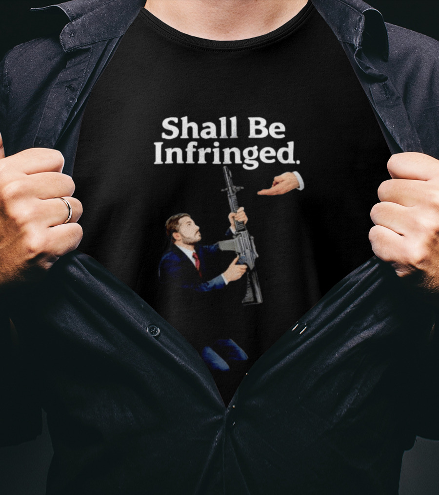 Shall Be Infringed Man Holding Gun Reaching For Hand T-Shirt