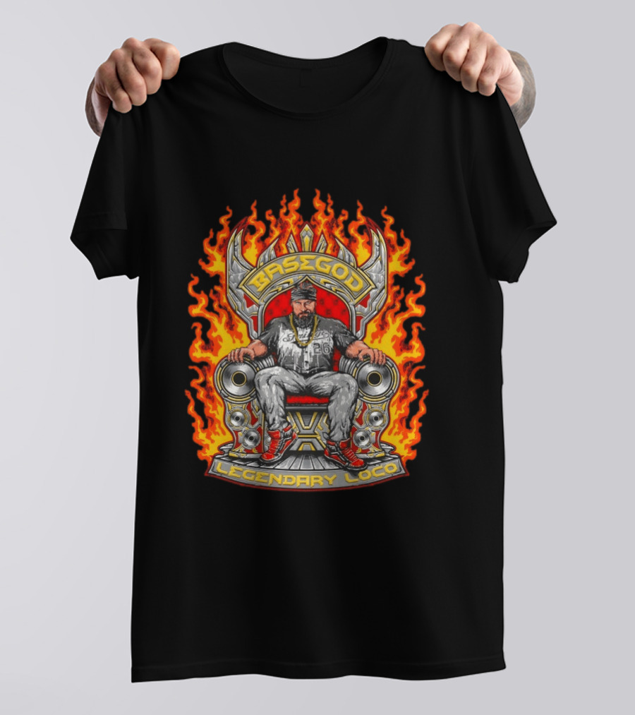 Basegod Legendary Loco Throne Flames Urban Fashion T-Shirt