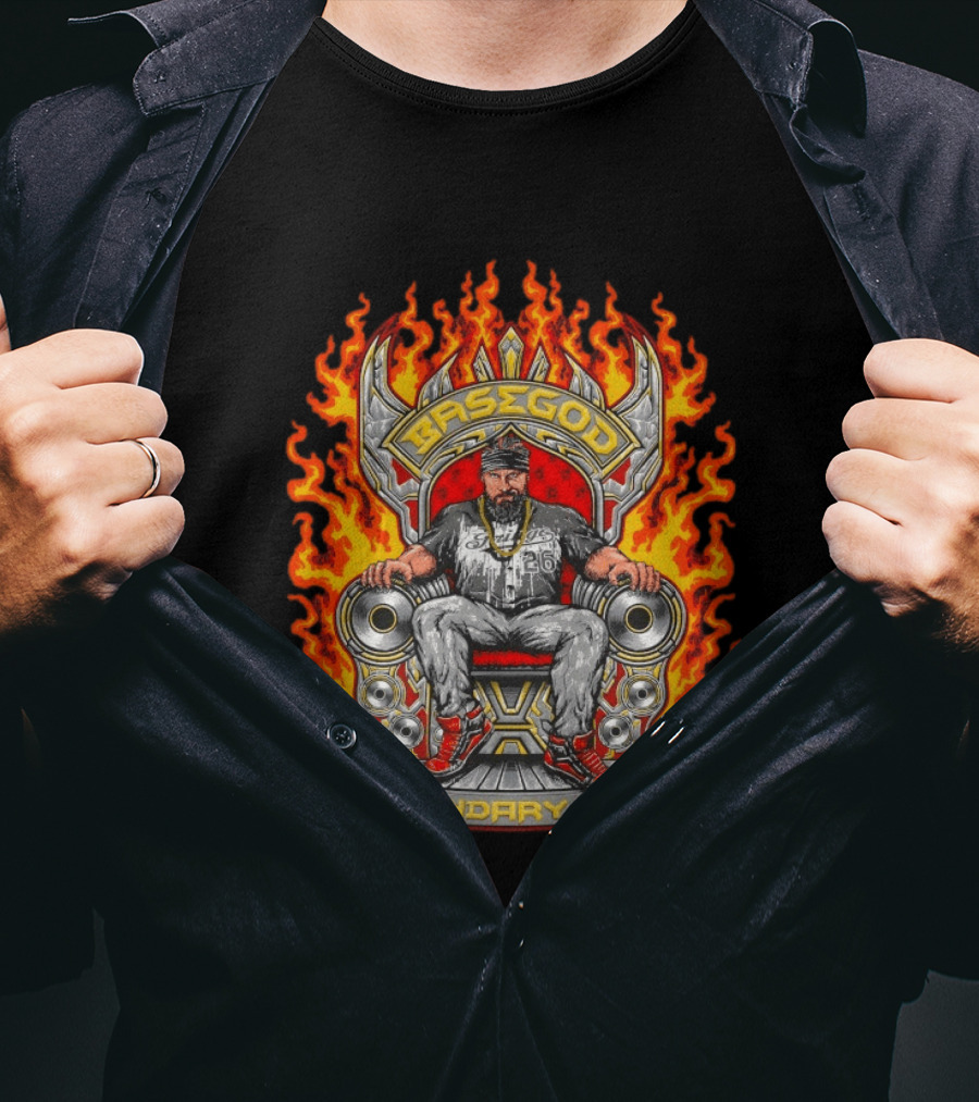 Basegod Legendary Loco Throne Flames Urban Fashion T-Shirt
