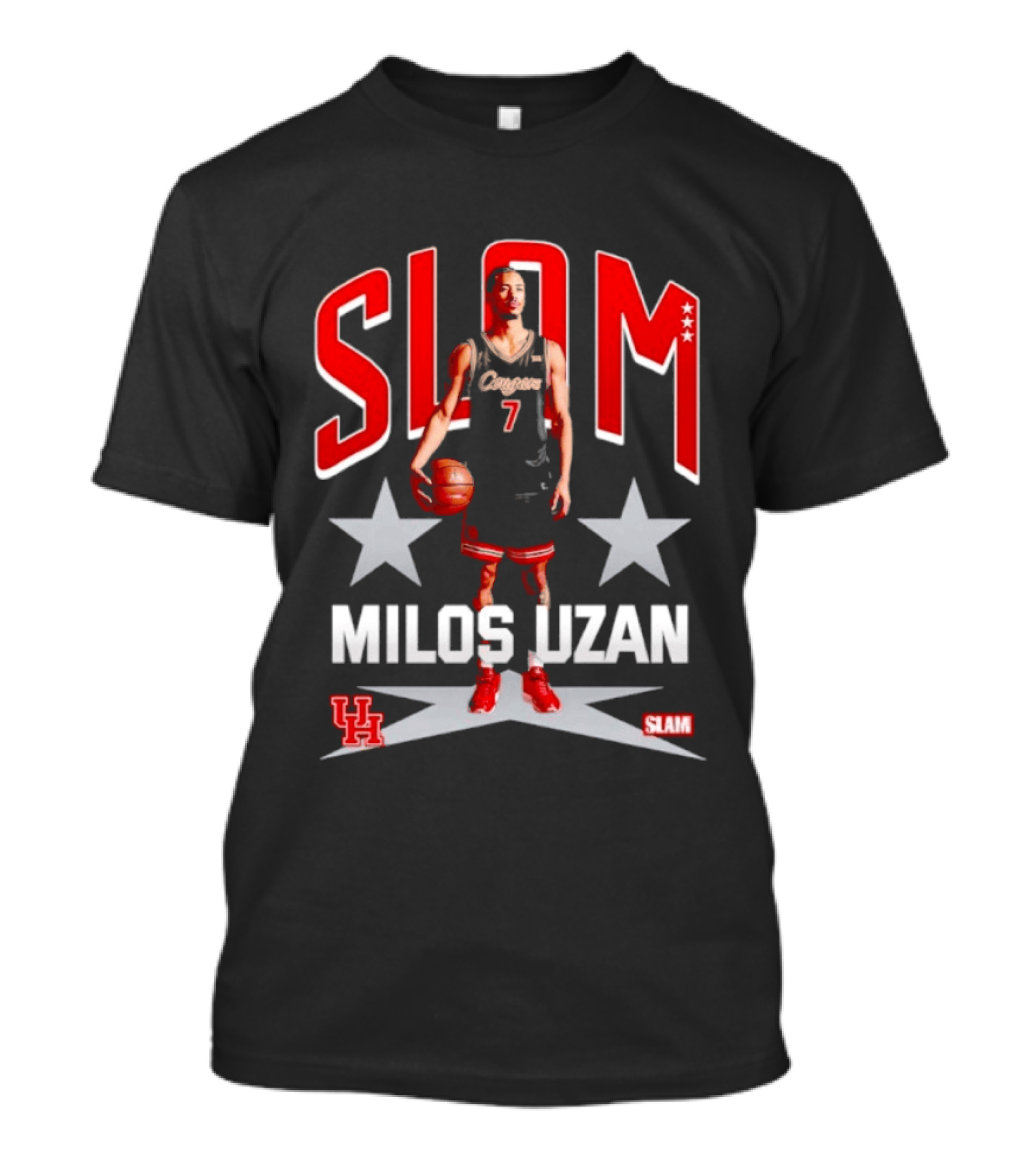 Slam Milos Uzan Remix Houston Cougars Basketball UH Stars T-Shirt