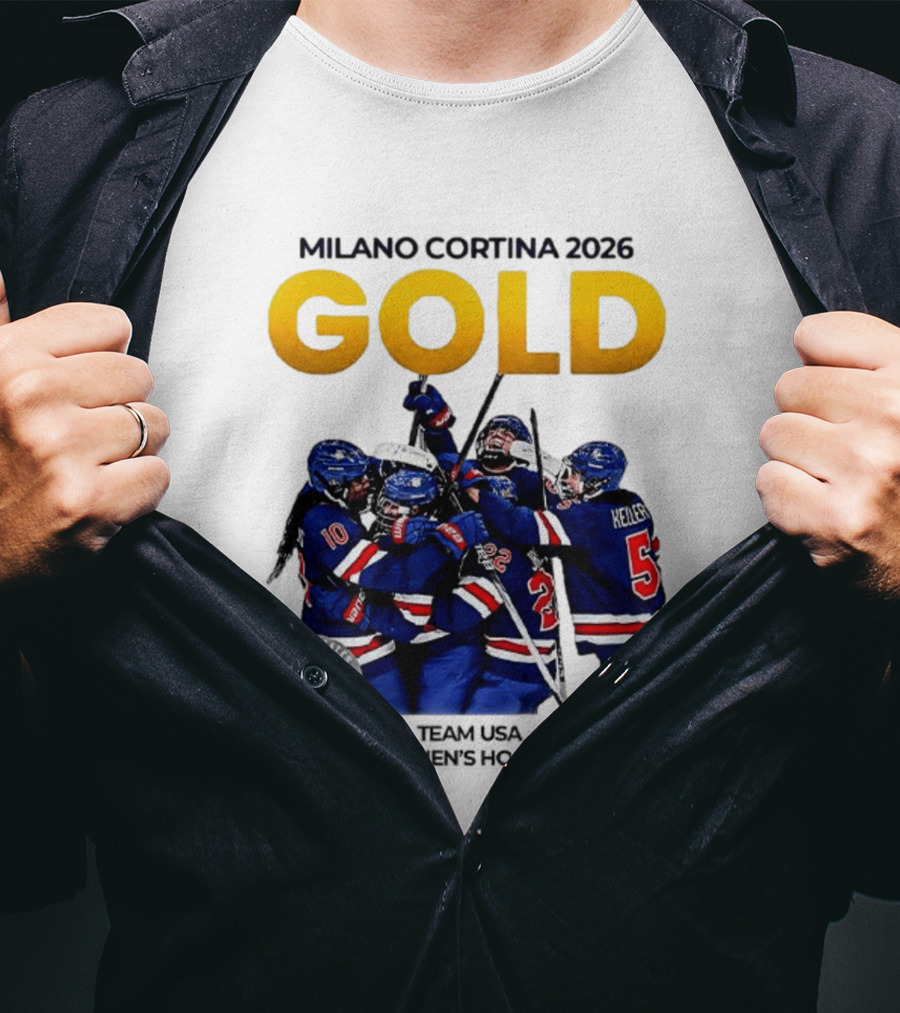 Milano Cortina 2026 Gold Team USA Women's Hockey T-Shirt