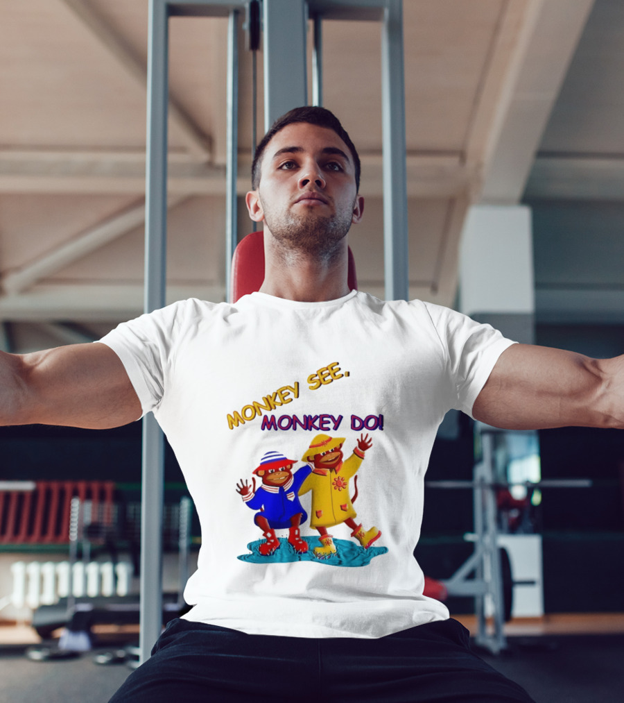 Monkey See Monkey Do Raincoat Monkeys Fun Kids Wear T-Shirt