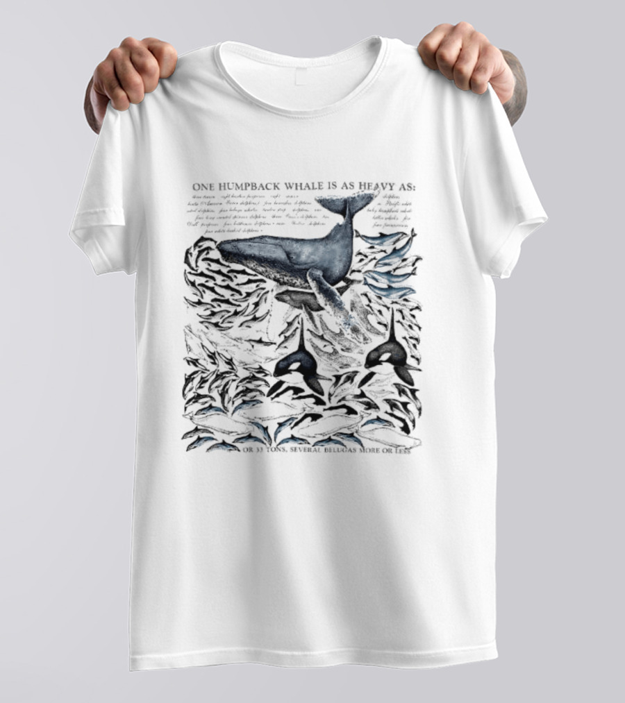 One Humpback Whale Equals 33 Tons Several Belugas Comparison T-Shirt
