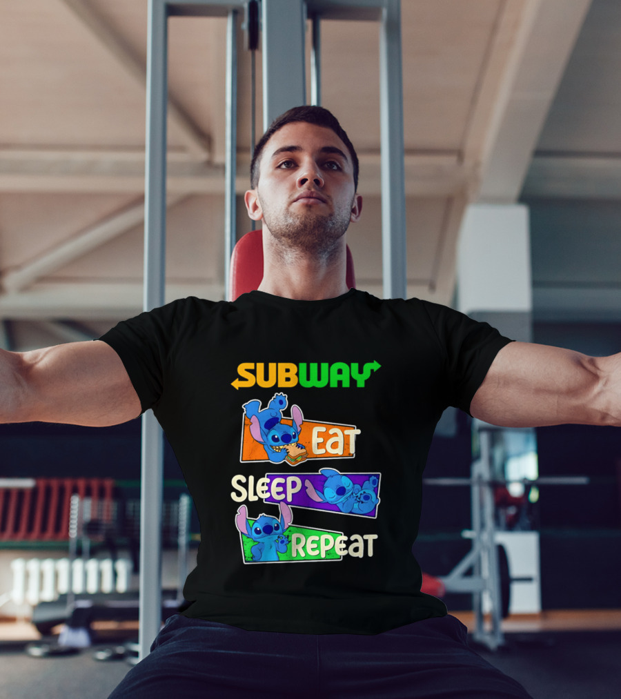 Subway X Stitch Eat Sleep Repeat T-Shirt