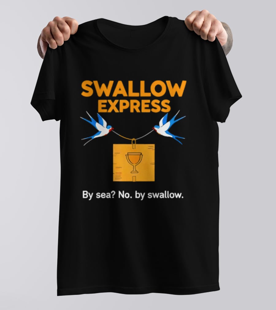 Swallow Express By Sea No By Swallow Classic Birds Carrying Orange Box T-Shirt