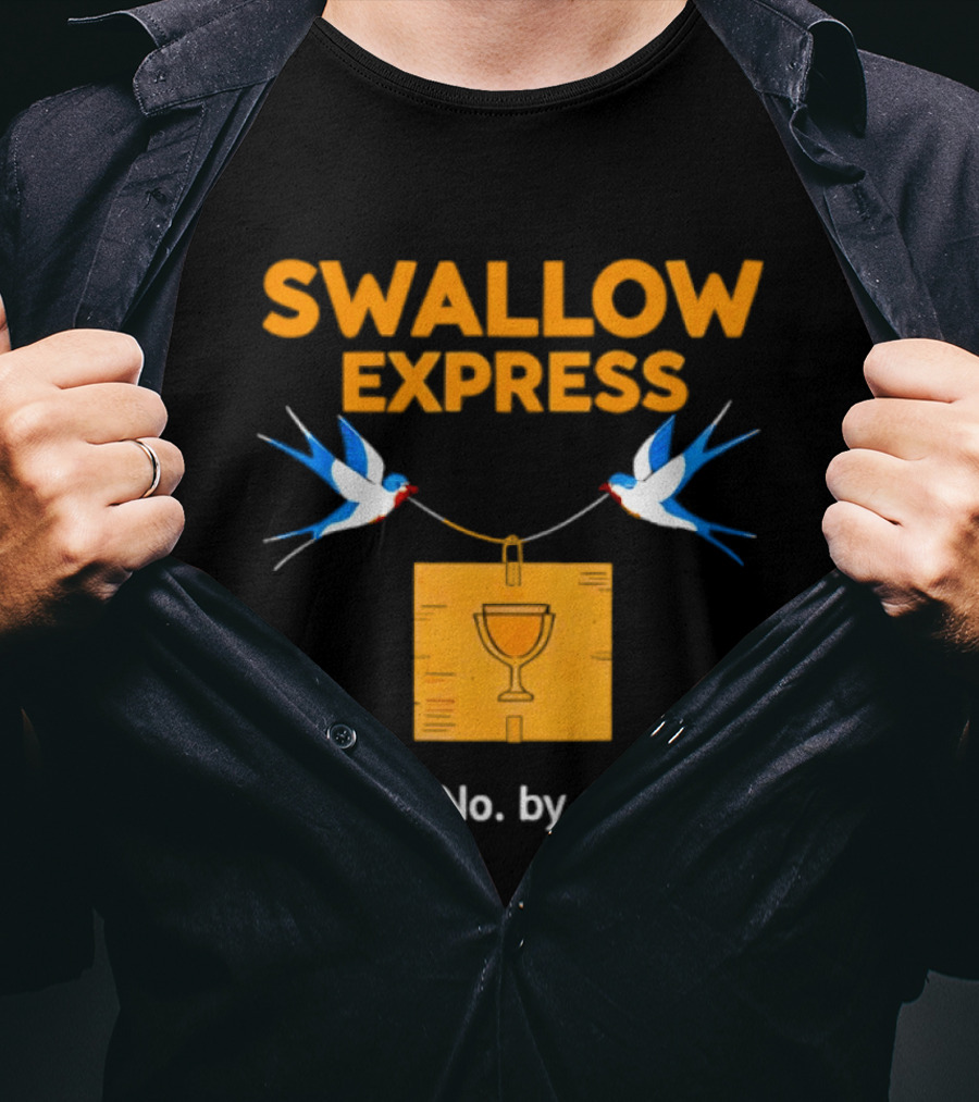 Swallow Express By Sea No By Swallow Classic Birds Carrying Orange Box T-Shirt