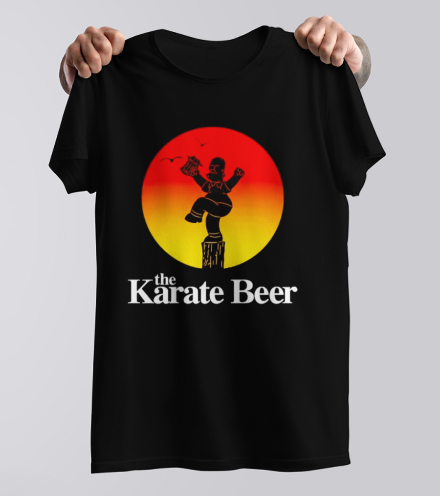 The Karate Beer Sunset Crane Pose Beer T-Shirt
