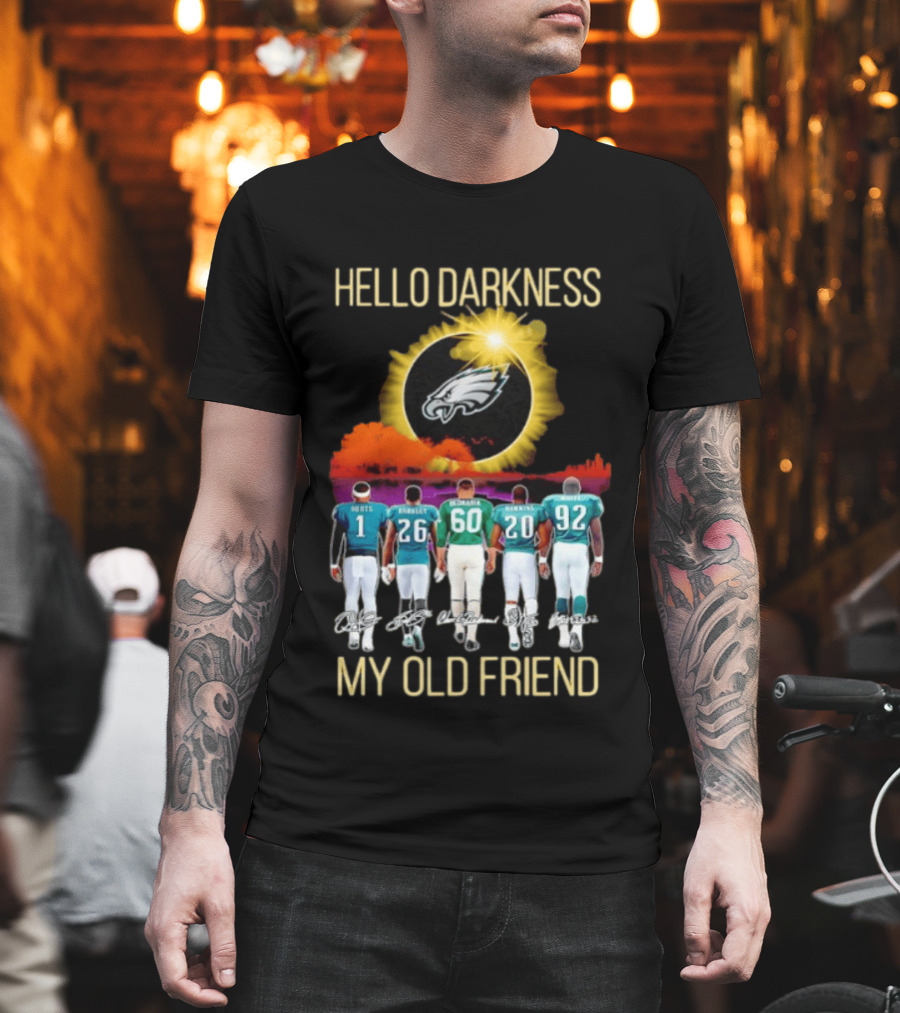 Philadelphia Eagles Players Hello Darkness My Old Friend T-Shirt
