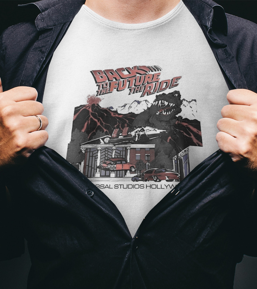 Back To The Future The Ride Lightning Universal Studios Hollywood Vintage Attraction T-Shirt