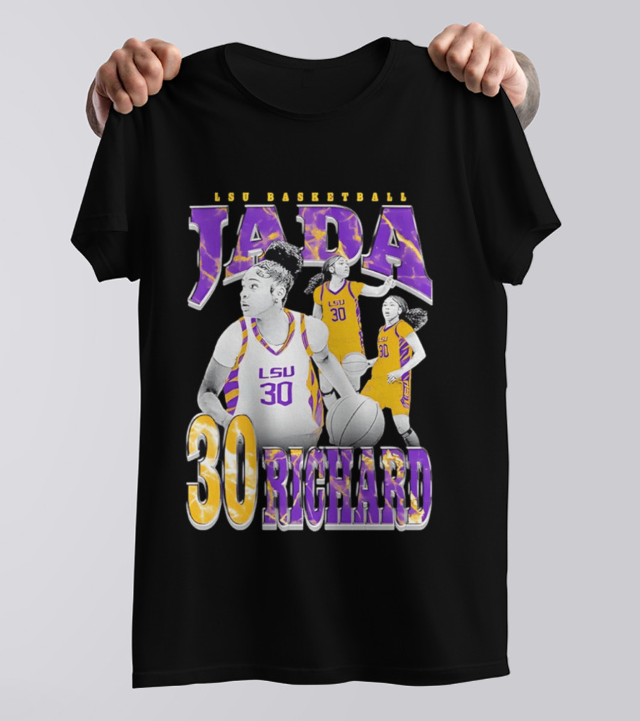 LSU Basketball Jada Richard 30 LSU Tigers Retro 90s T-Shirt