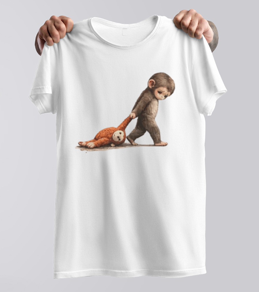 Monkey Baby Dragging Toy Monkey T-Shirt