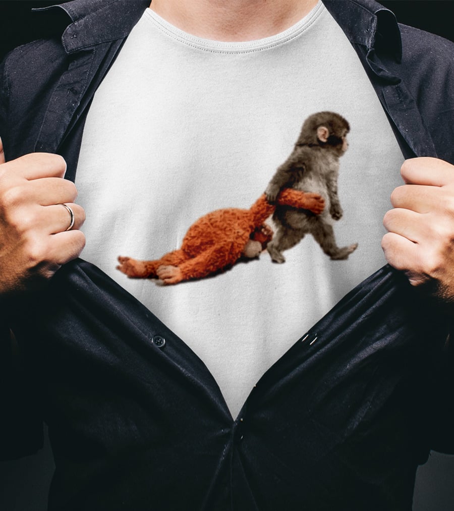 Punch The Monkey Baby Monkey Dragging Toy T-Shirt
