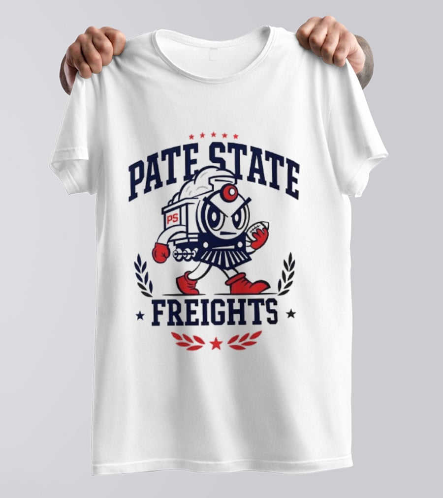 Pate State Freights Train Football T-Shirt