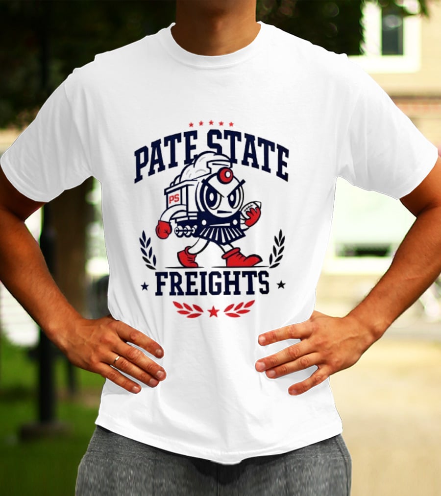 Pate State Freights Train Football T-Shirt