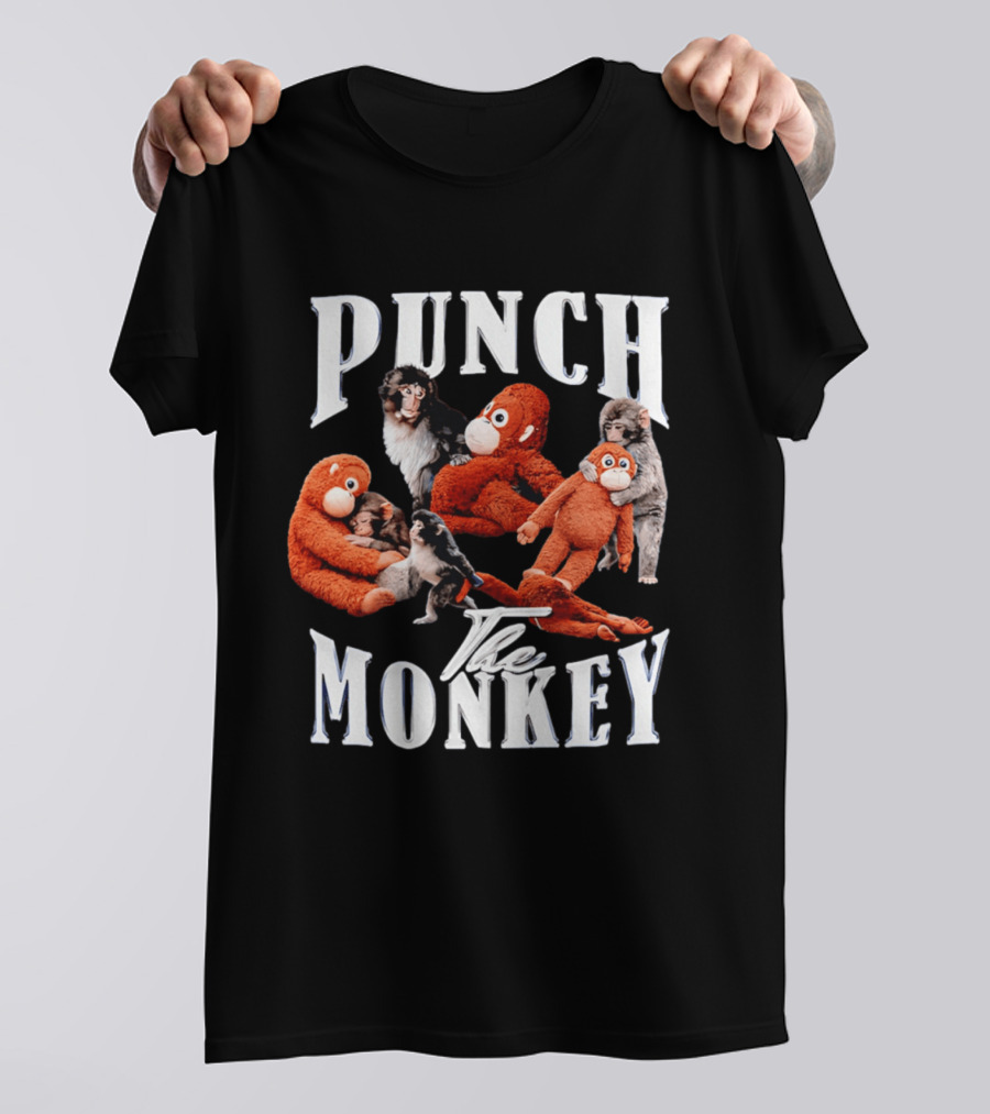 Punch The Monkey Stuffed Animal Toy Collection Playful T-Shirt