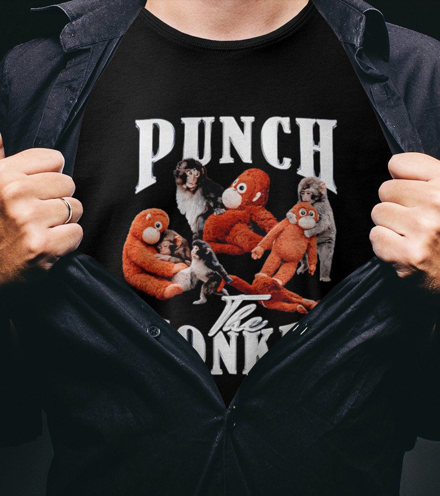 Punch The Monkey Stuffed Animal Toy Collection Playful T-Shirt