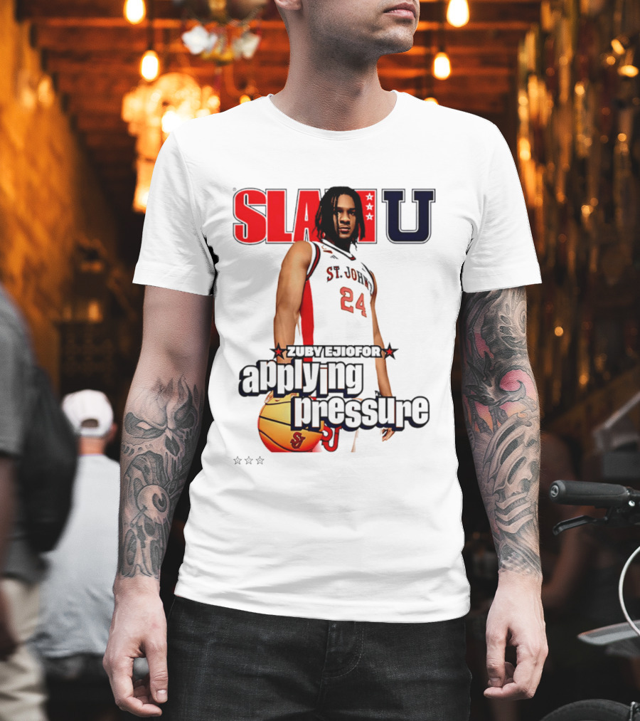 Zuby Ejiofor St. John's Red Storm SlamU Basketball Applying Pressure T-Shirt
