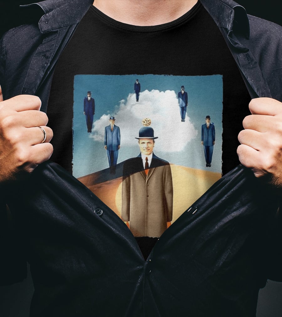 René Magritte X Jean Leloup Son Of Man Remix Surreal Desert Landscape T-Shirt