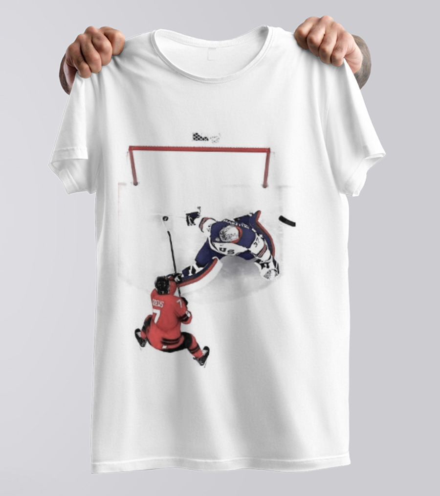 Connor Hellebuyck Team USA Ice Hockey Goalie Save Moment T-Shirt