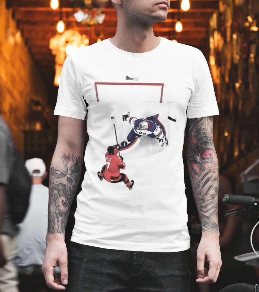 Connor Hellebuyck Team USA Ice Hockey Goalie Save Moment T-Shirt