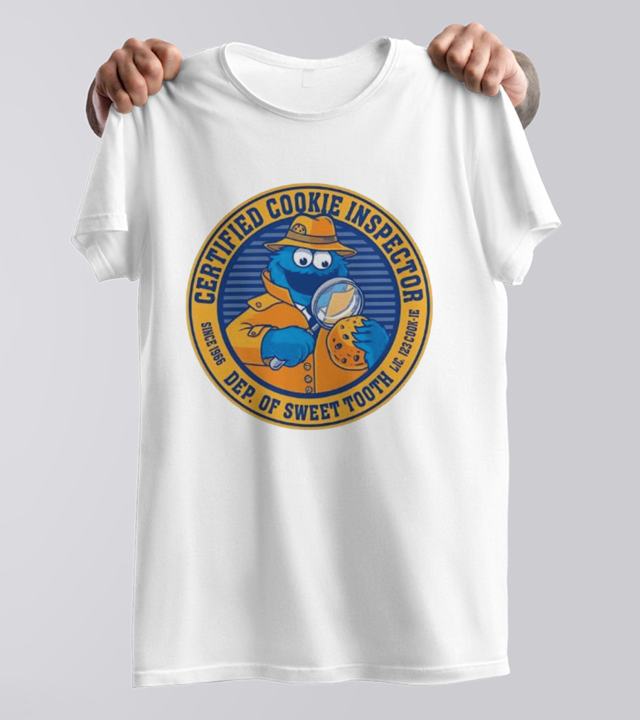 Certified Cookie Inspector Cookie Monster Since 1996 Dept Of Sweet Tooth T-Shirt