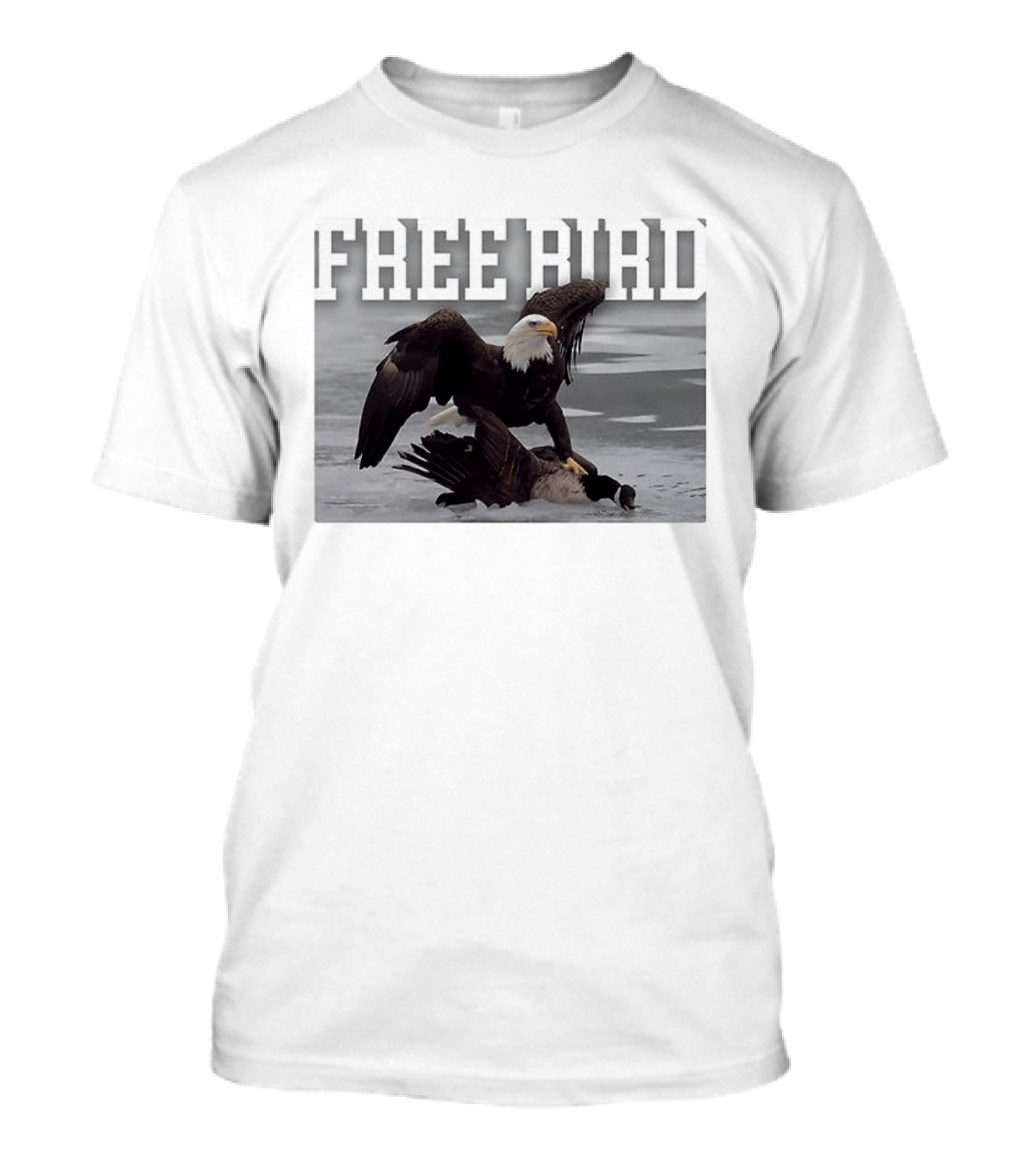 Free Bird Bald Eagle Dominance Over Canada Goose T-Shirt