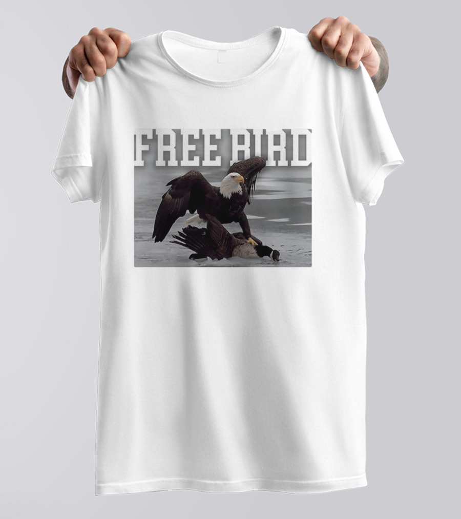 Free Bird Bald Eagle Dominance Over Canada Goose T-Shirt